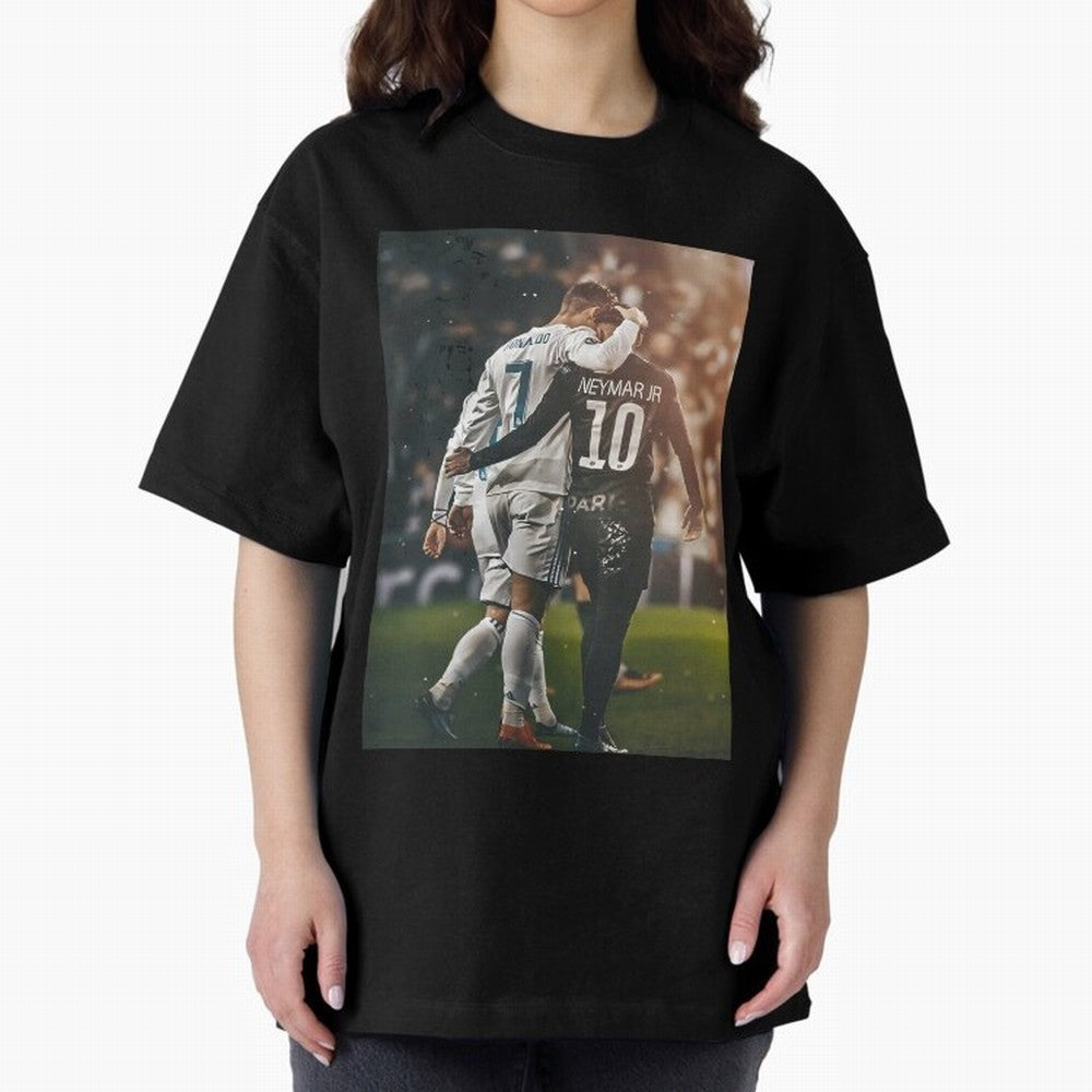 Neymar and Ronaldo Poster	 Oversized T-Shirt Unlock the FIFA World Cup 2026 Journey through CR7 and Messi Highlights, France Pride, Football History, Final Match Energy, Crowd Noise and Once in a Lifetime Moments; Built for Supporters Chasing