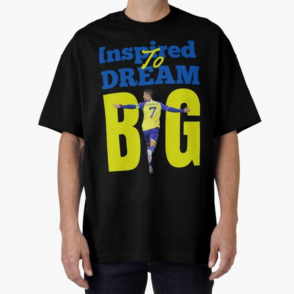 Inspired To Dream Big Oversized T-Shirt Back Your Heroes with FIFA World Cup 2026 USA Canada Mexico Spirit, Made for Portugal, Spain and Germany, Haaland and Mbappe, Stadium Chants, National Pride, Trophy Dreams and Unforgettable Football Memories;