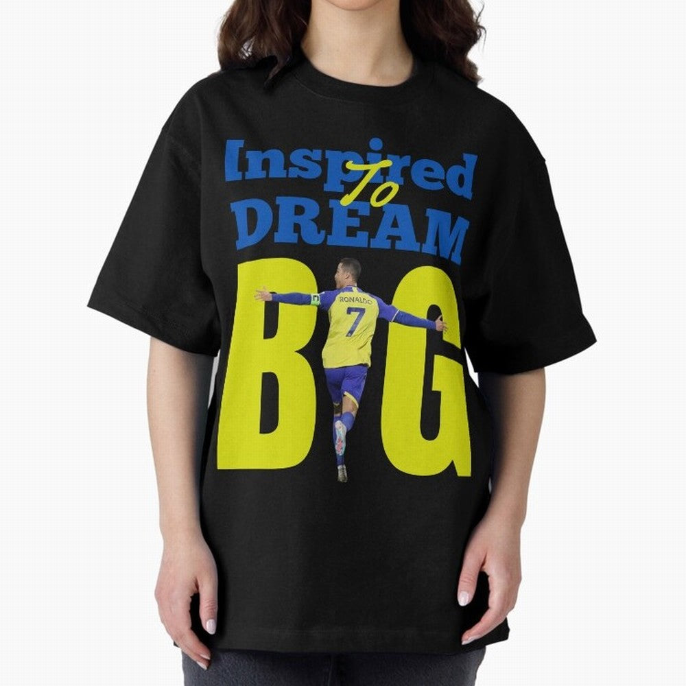 Inspired To Dream Big Oversized T-Shirt Back Your Heroes with FIFA World Cup 2026 USA Canada Mexico Spirit, Made for Portugal, Spain and Germany, Haaland and Mbappe, Stadium Chants, National Pride, Trophy Dreams and Unforgettable Football Memories;