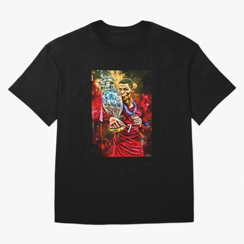 Christiano Ronaldo Oversized T-Shirt Cheer for Global Football Passion for FIFA World Cup 2026, Highlighting Messi, Neymar and Mbappe, England and Germany, Championship Spirit, Famous Goals, Roaring Crowds and International Football Unity; Made for