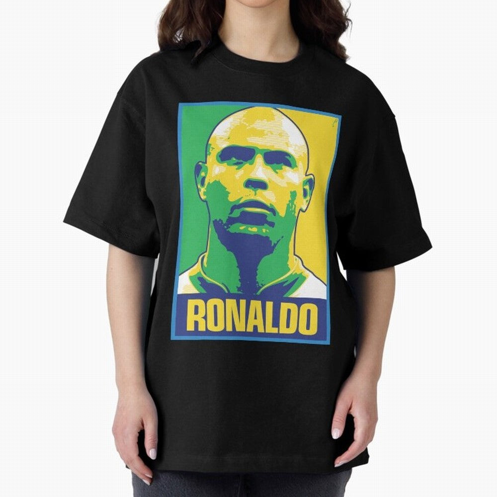 Ronaldo - BRAZIL Oversized T-Shirt Stand Out with Spirit from Global Football Passion for FIFA World Cup 2026 USA Canada Mexico, Centered on Messi, CR7 and Mbappe, Netherlands, Classic Soccer Heritage, Championship Pressure, Fan Loyalty and