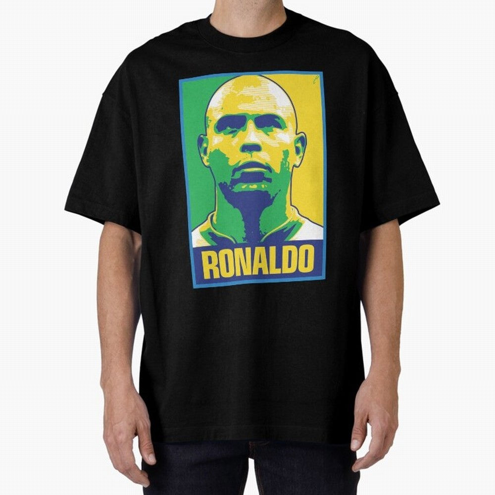 Ronaldo - BRAZIL Oversized T-Shirt Stand Out with Spirit from Global Football Passion for FIFA World Cup 2026 USA Canada Mexico, Centered on Messi, CR7 and Mbappe, Netherlands, Classic Soccer Heritage, Championship Pressure, Fan Loyalty and