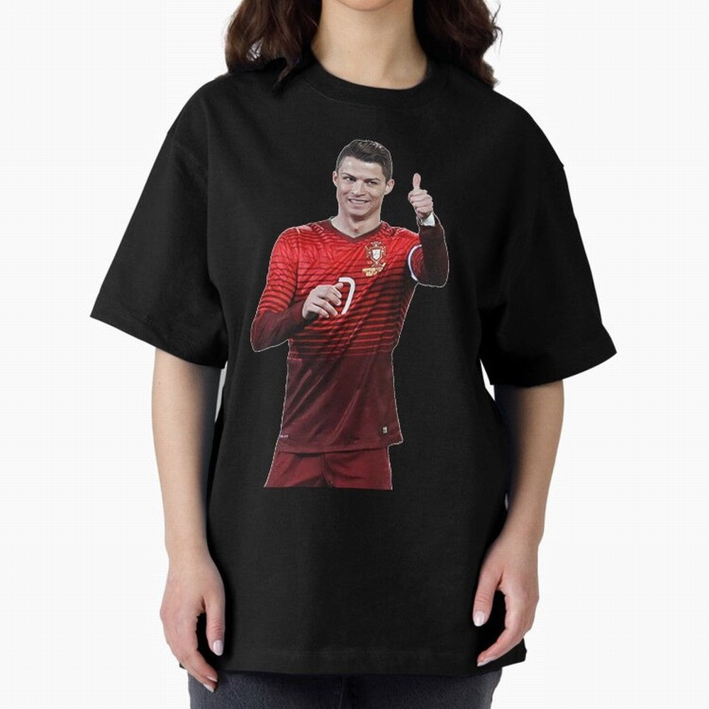 Ronaldo Thumbs Up Oversized T-Shirt Turn Every Weekend Toward Match Day Hype around FIFA World Cup 2026 USA Canada Mexico, CR7 and Messi, England, France and Netherlands, Match Day Excitement, Supporter Culture, Golden Goals and Global Football