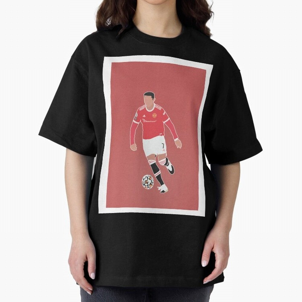 Cristiano Ronaldo 2 Oversized T-Shirt Back the Journey through Global Football Passion for FIFA World Cup 2026, Inspired by Messi, Neymar and Mbappe, Portugal, Sports Nostalgia, International Competition, Famous Players and Unforgettable Victories;