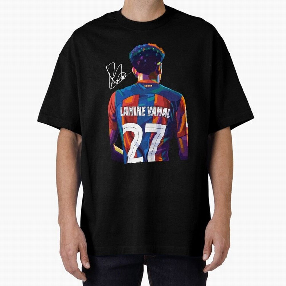 Lamine Yamal Football Player Wpap Art Oversized T-Shirt Support the Legends of FIFA World Cup 2026 USA Canada Mexico Highlighting Haaland and Mbappe, England and Germany Energy, Football History, Final Match Energy, Crowd Noise and Once in a