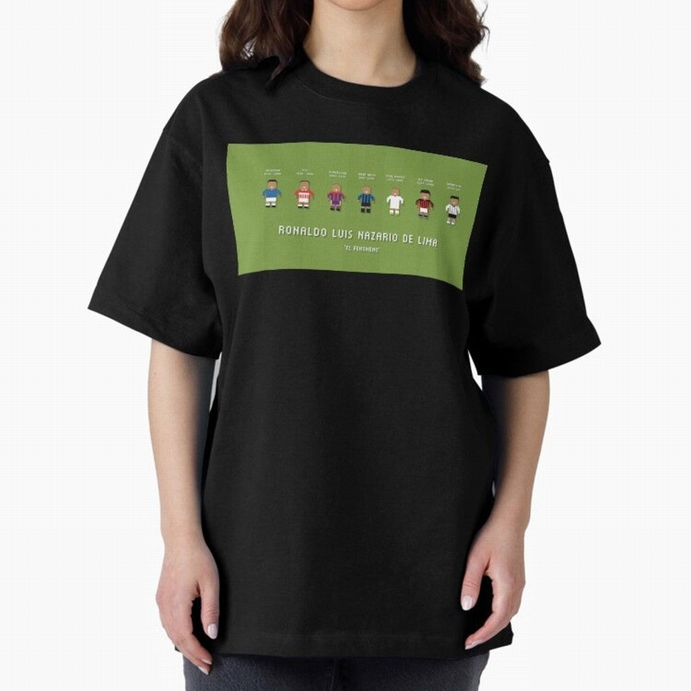 Ronaldo R9 Clubs Oversized T-Shirt Relive FIFA World Cup 2026 USA Canada Mexico Inspired by Haaland, Spain and Netherlands Energy, Goal Celebration Energy, Supporter Heritage, Football Icons and Worldwide Tournament Joy; Ideal for Football Dads,