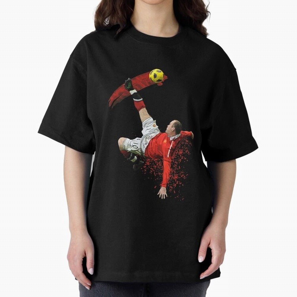 Wayne Rooney Oversized T-Shirt Celebrate Every Goal in FIFA World Cup 2026 USA Canada Mexico for Fans of Mbappe and Brazil, Bringing Football History, Final Match Energy, Crowd Noise and Once in a Lifetime Moments; Great for Watch Parties, Sports