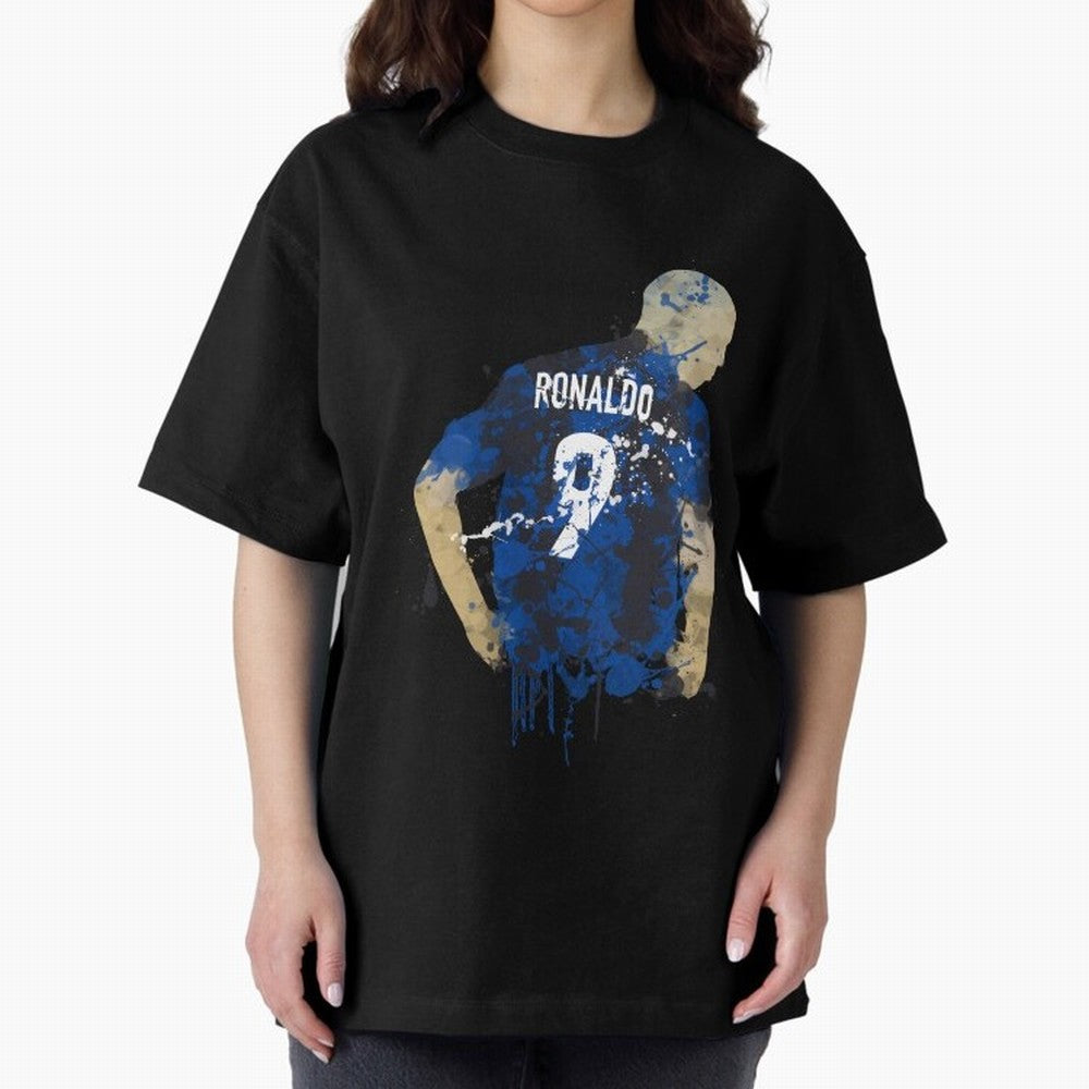 Ronaldo Number 9 Art Oversized T-Shirt Bring Stadium Energy to FIFA World Cup 2026 for Fans of Cristiano Ronaldo and England, Bringing Football Passion, Legendary Performances, Festival Vibes and Supporter Community; Perfect for Supporters Who Want