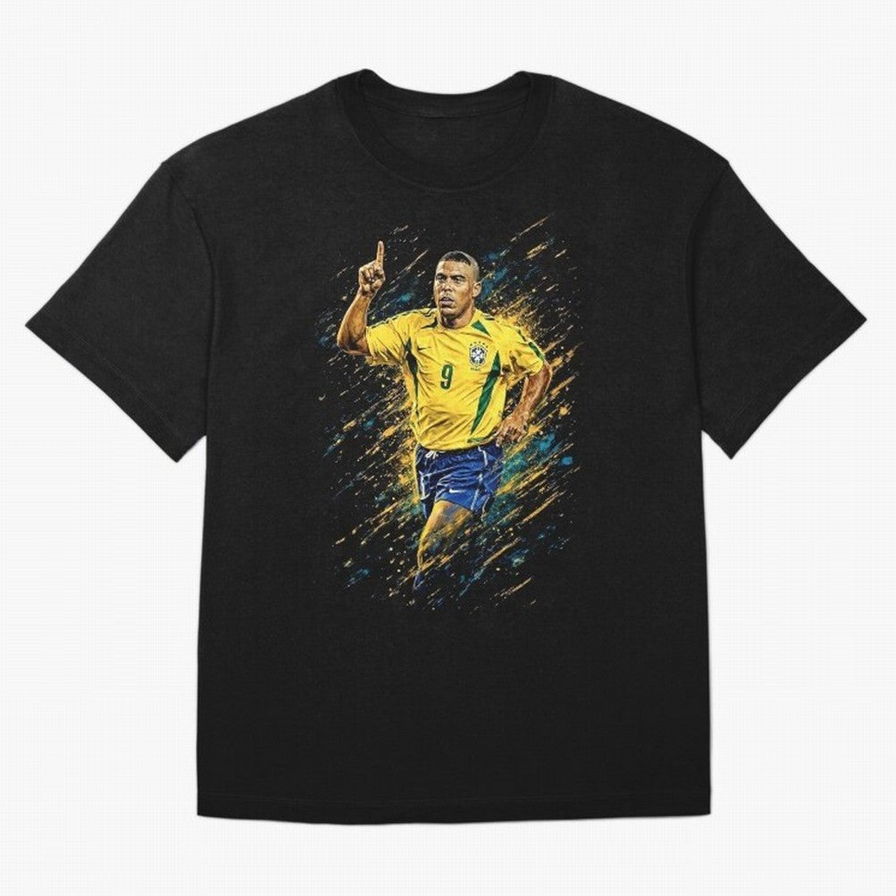 R9 Ronaldo Football Legend Oversized T-Shirt Celebrate Golden Goal Energy in Global Football Passion for FIFA World Cup 2026, Highlighting Mbappe, Spain and Netherlands, Retro Football Energy, Iconic Rivalries, Trophy Chase Drama and Stadium