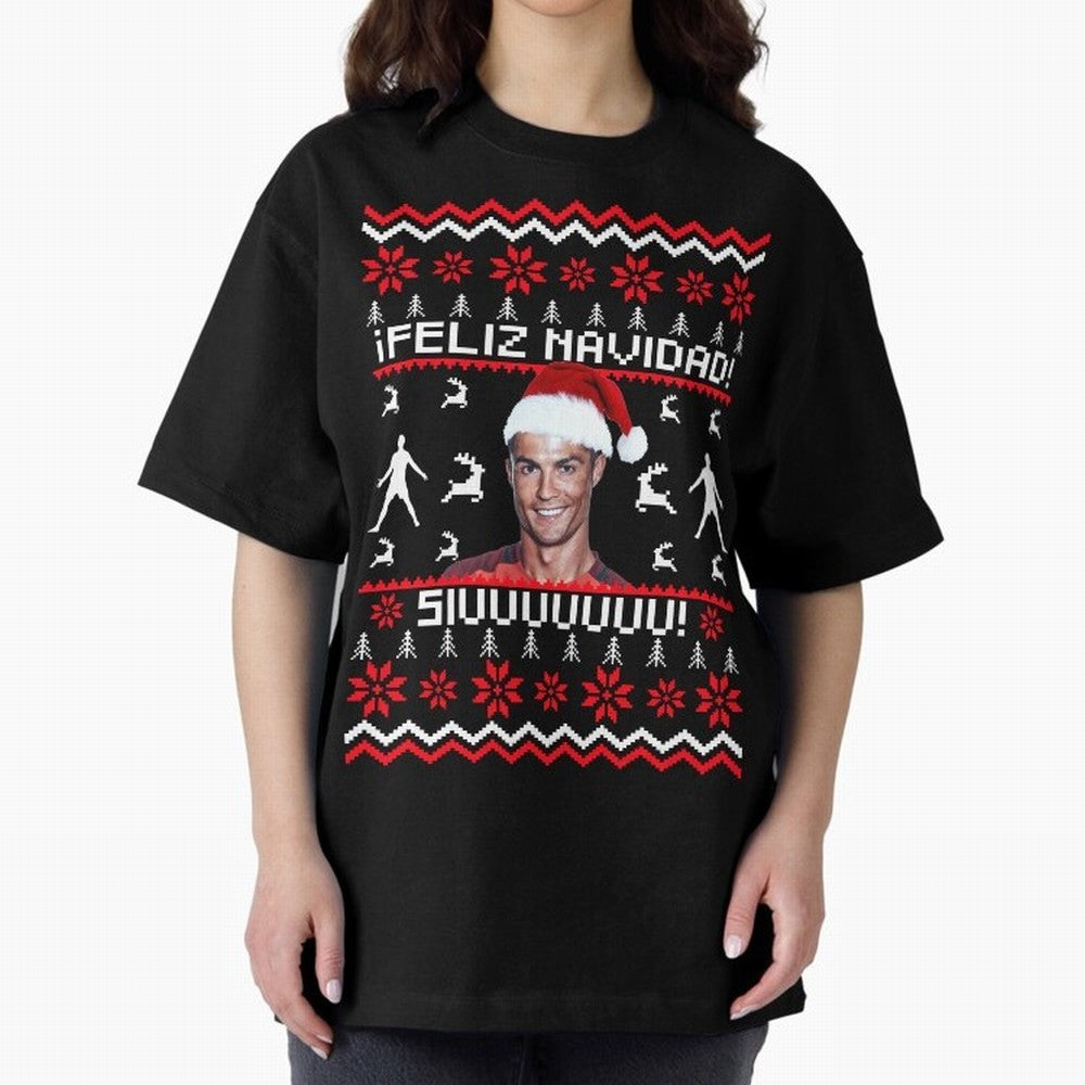 Cristiano Ronaldo El Bicho SIUU Ugly Sweater Oversized T-Shirt Relive Legendary Nights from FIFA World Cup 2026 USA Canada Mexico Filled with Neymar, Haaland and Cristiano Ronaldo, Portugal Energy, Retro Football Energy, Iconic Rivalries, Trophy
