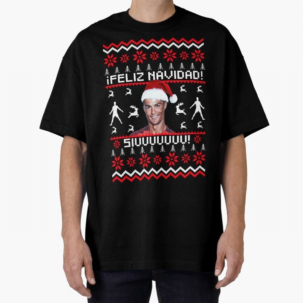 Cristiano Ronaldo El Bicho SIUU Ugly Sweater Oversized T-Shirt Relive Legendary Nights from FIFA World Cup 2026 USA Canada Mexico Filled with Neymar, Haaland and Cristiano Ronaldo, Portugal Energy, Retro Football Energy, Iconic Rivalries, Trophy