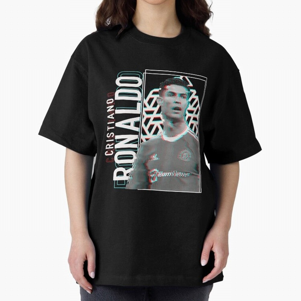 Cristiano Ronaldo sport Oversized T-Shirt Showcase the FIFA World Cup 2026 USA Canada Mexico Journey through Messi Highlights, England and Germany Pride, Soccer Culture, Superstar Moments, National Team Dreams and Competitive Fire; Perfect for