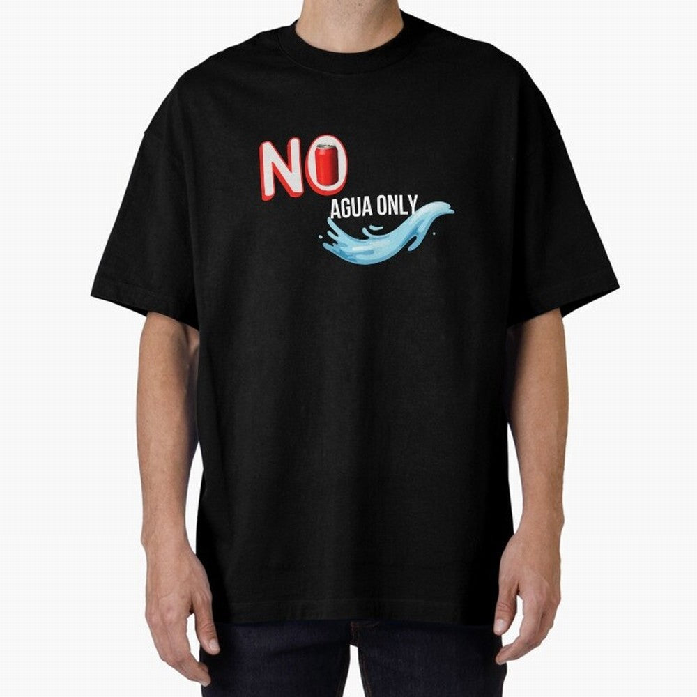 Cristiano Ronaldo - No Soda Coca Drink Agua Water Only Oversized T-Shirt Capture Stadium Memories from Match Day Hype around FIFA World Cup 2026 Group Stage, Neymar, Haaland and Cristiano Ronaldo, England, Vintage Soccer Flavor, Modern Football