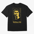 Ronaldo Golden Style Portrait art illustration Oversized T-Shirt Bring Home Match Day Hype around FIFA World Cup 2026 USA Canada Mexico, Neymar, Haaland and Cristiano Ronaldo, Spain, Classic Soccer Heritage, Championship Pressure, Fan Loyalty and