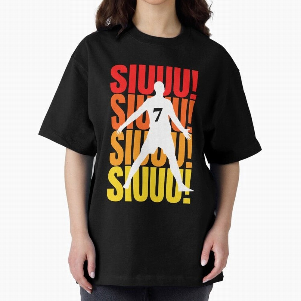 Christiano Ronaldo Siuuu Oversized T-Shirt Feel the Trophy Chase of FIFA World Cup 2026 Group Stage for Fans of Messi and Spain and Netherlands, Bringing Soccer Culture, Superstar Moments, National Team Dreams and Competitive Fire; Made for
