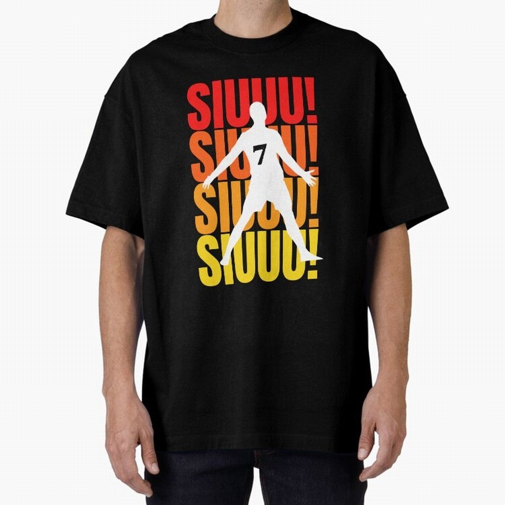 Christiano Ronaldo Siuuu Oversized T-Shirt Feel the Trophy Chase of FIFA World Cup 2026 Group Stage for Fans of Messi and Spain and Netherlands, Bringing Soccer Culture, Superstar Moments, National Team Dreams and Competitive Fire; Made for