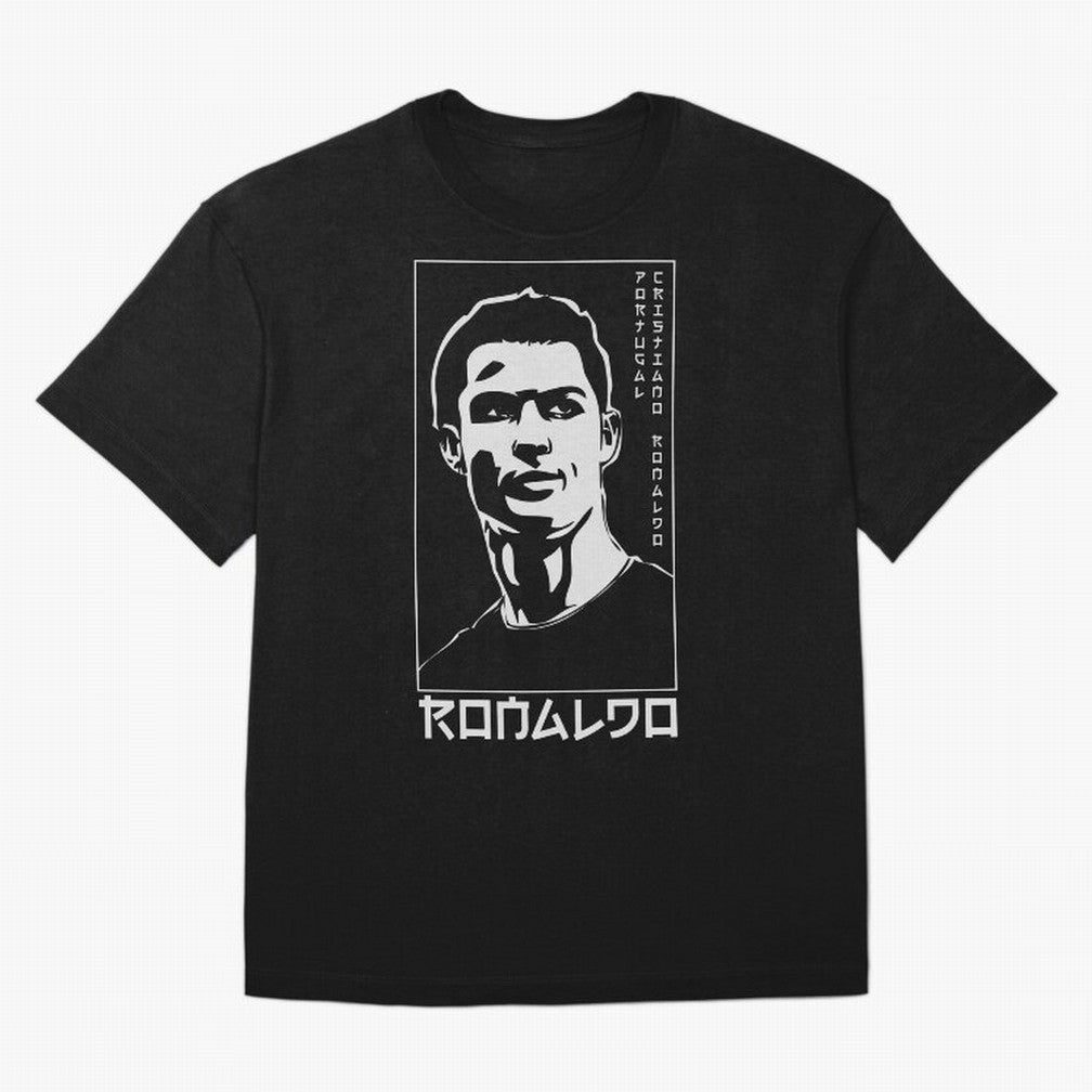 Ronaldo Japanese Style Portrait art illustration Oversized T-Shirt Feel the Roar of Match Day Hype around FIFA World Cup 2026, Messi and Cristiano Ronaldo, France and Portugal, Retro Football Energy, Iconic Rivalries, Trophy Chase Drama and Stadium
