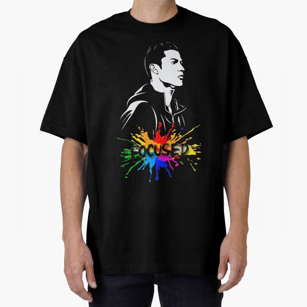 Christiano Ronaldo Focused Oversized T-Shirt Feel FIFA World Cup 2026 USA Canada Mexico Inspired by Neymar, Netherlands Energy, Football Passion, Legendary Performances, Festival Vibes and Supporter Community; Great for Supporters Who Love