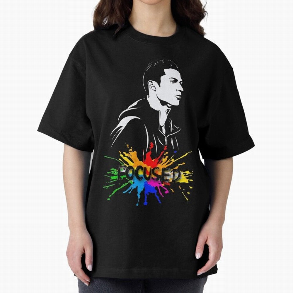 Christiano Ronaldo Focused Oversized T-Shirt Feel FIFA World Cup 2026 USA Canada Mexico Inspired by Neymar, Netherlands Energy, Football Passion, Legendary Performances, Festival Vibes and Supporter Community; Great for Supporters Who Love