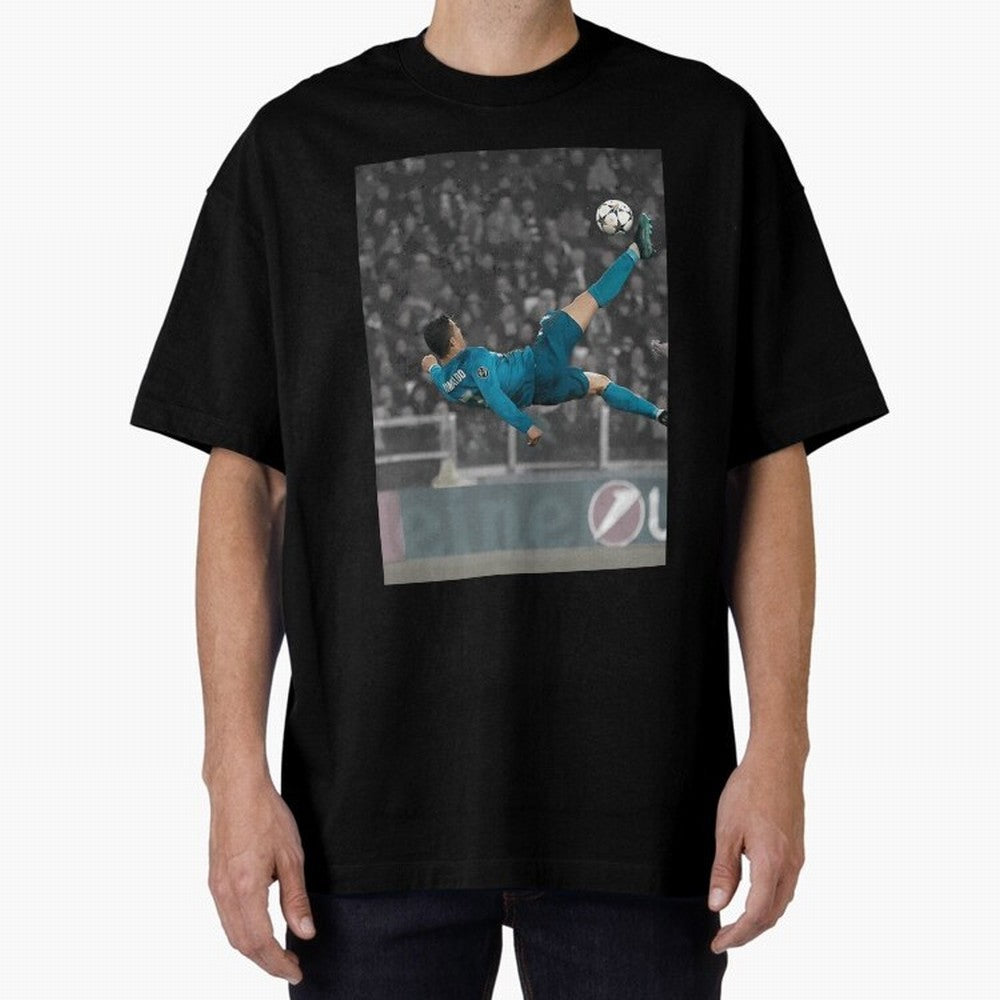 C Ronaldo Poster	 Oversized T-Shirt Show Up for the Glory of Global Football Passion for FIFA World Cup 2026 Group Stage, Connected to Cristiano Ronaldo, Spain and Netherlands, Sports Nostalgia, International Competition, Famous Players and