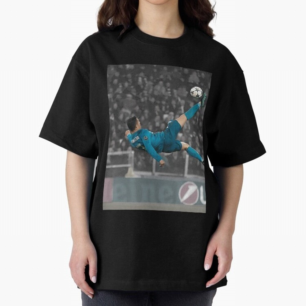 C Ronaldo Poster	 Oversized T-Shirt Show Up for the Glory of Global Football Passion for FIFA World Cup 2026 Group Stage, Connected to Cristiano Ronaldo, Spain and Netherlands, Sports Nostalgia, International Competition, Famous Players and