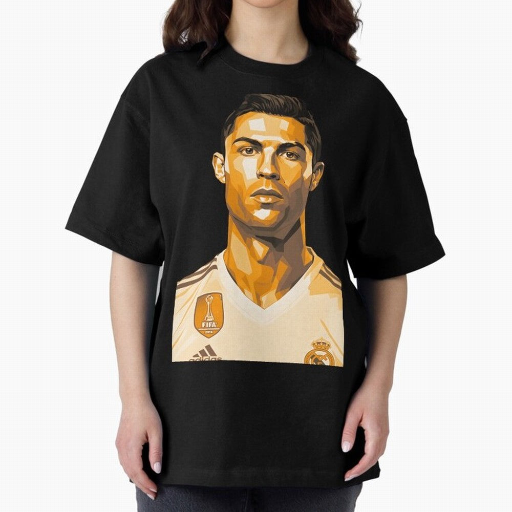 Ronaldo Oversized T-Shirt Capture Global Football Passion for FIFA World Cup 2026, with Mbappe and Neymar, England and Germany, Supporter Pride, Iconic Celebrations, Legendary Names and Global Match Day Energy; Perfect for People Who Love