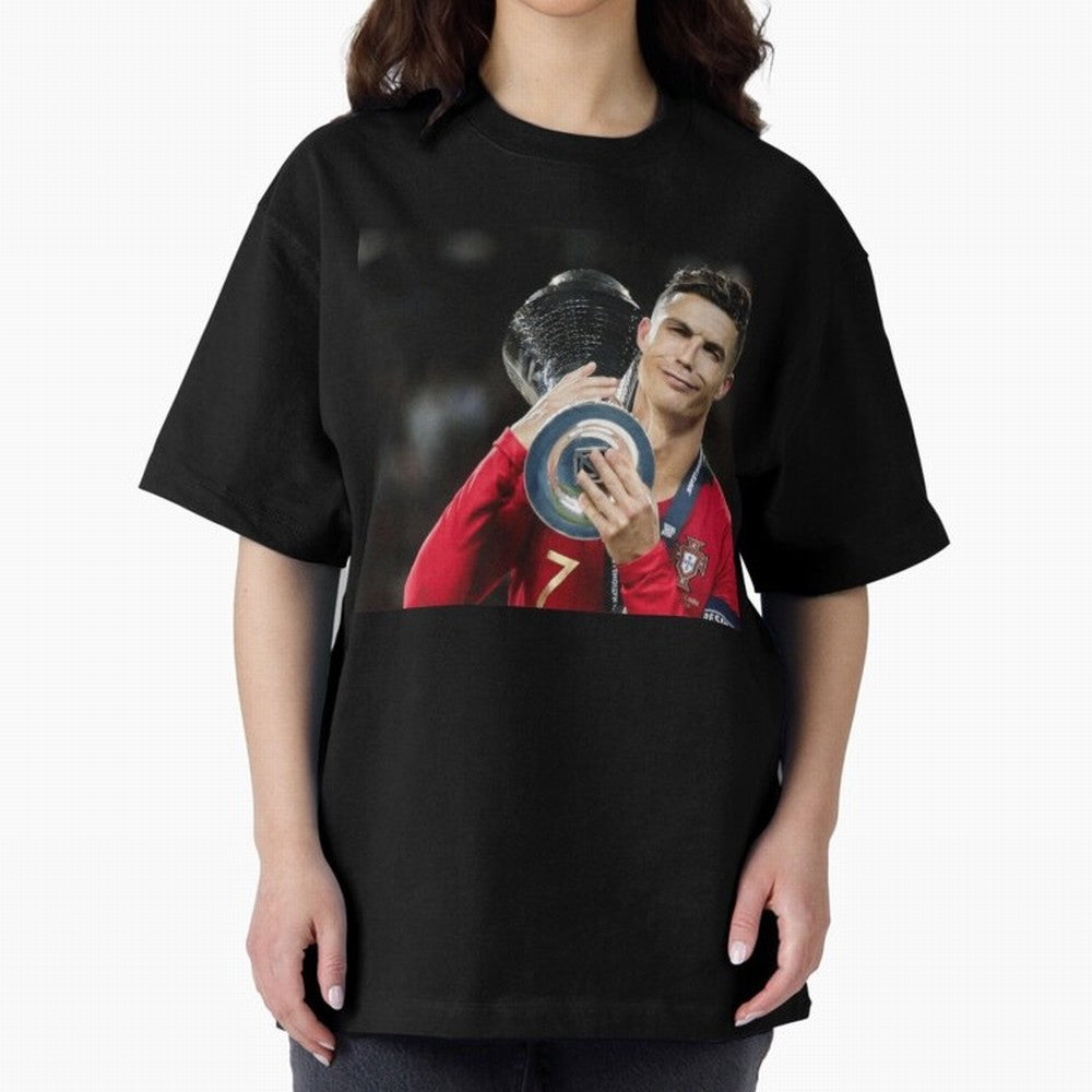 Ronaldo Oversized T-Shirt Show Fan Pride Across Match Day Hype around FIFA World Cup 2026 Group Stage, Haaland, Netherlands, Supporter Pride, Iconic Celebrations, Legendary Names and Global Match Day Energy; Great for Supporters Who Love Legendary