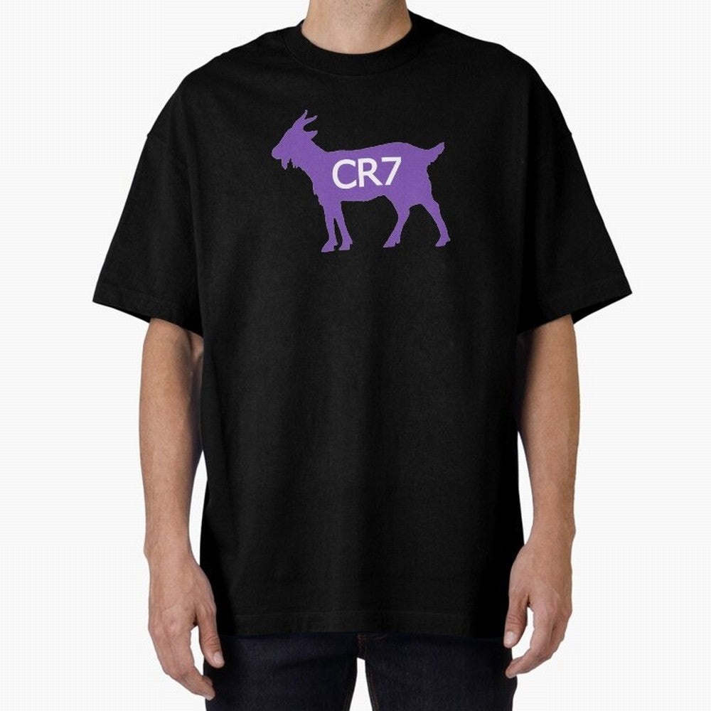 CR7 GOAT Purple Oversized T-Shirt Bring a Champion Mindset to Global Football Passion for FIFA World Cup 2026 USA Canada Mexico, Inspired by CR7, England and Germany, Championship Spirit, Famous Goals, Roaring Crowds and International Football