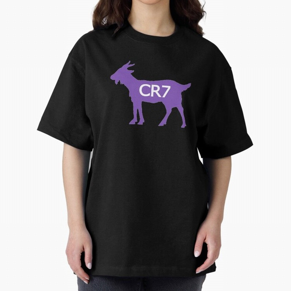 CR7 GOAT Purple Oversized T-Shirt Bring a Champion Mindset to Global Football Passion for FIFA World Cup 2026 USA Canada Mexico, Inspired by CR7, England and Germany, Championship Spirit, Famous Goals, Roaring Crowds and International Football