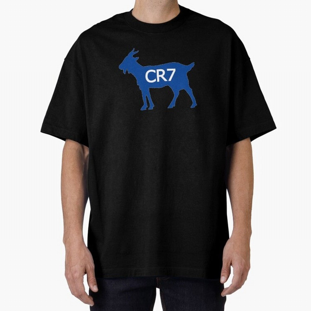 CR7 GOAT Blue Oversized T-Shirt Celebrate the Road through the FIFA World Cup 2026 USA Canada Mexico Journey through Cristiano Ronaldo Highlights, France Pride, Worldwide Fan Energy, Dramatic Goals, Stadium Lights and Championship Celebrations;