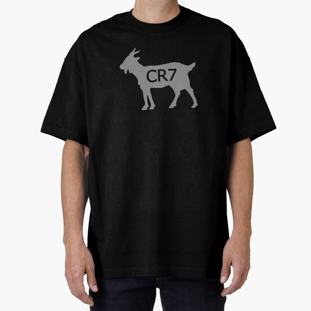 CR7 GOAT Grey 2 Oversized T-Shirt Elevate Global Football Passion for FIFA World Cup 2026 USA Canada Mexico, Connected to Messi, Neymar and Mbappe, Brazil, Stadium Chants, National Pride, Trophy Dreams and Unforgettable Football Memories; Ideal for