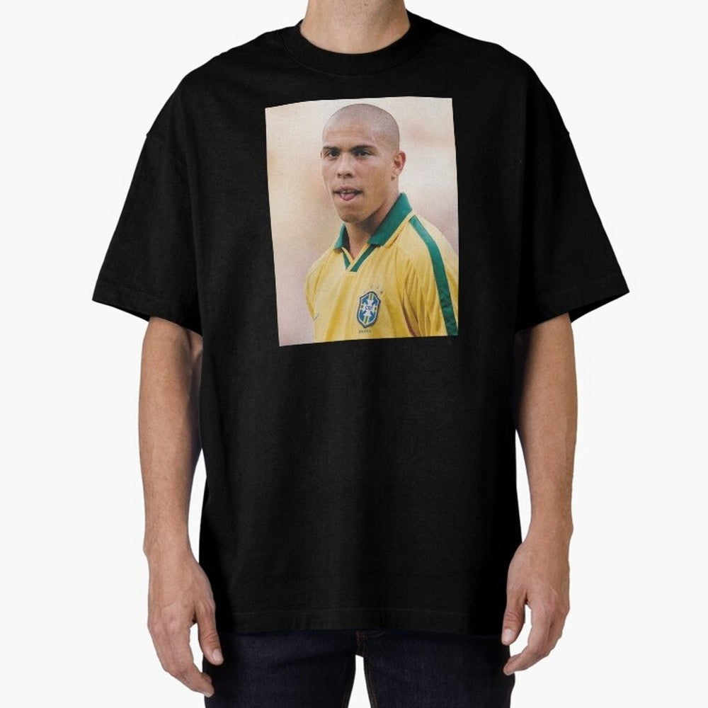 Art Ronaldo Luis Nazario de Lima Oversized T-Shirt Show Fan Pride Across FIFA World Cup 2026 for Fans of Haaland and Mbappe and England and Germany, Bringing Worldwide Fan Energy, Dramatic Goals, Stadium Lights and Championship Celebrations;