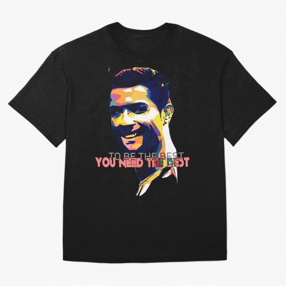 Cristiano Ronaldo To be the best, you need the best Quote Pop art Oversized T-Shirt Showcase FIFA World Cup 2026 Inspired by Messi, Argentina Energy, Worldwide Fan Energy, Dramatic Goals, Stadium Lights and Championship Celebrations; Perfect for