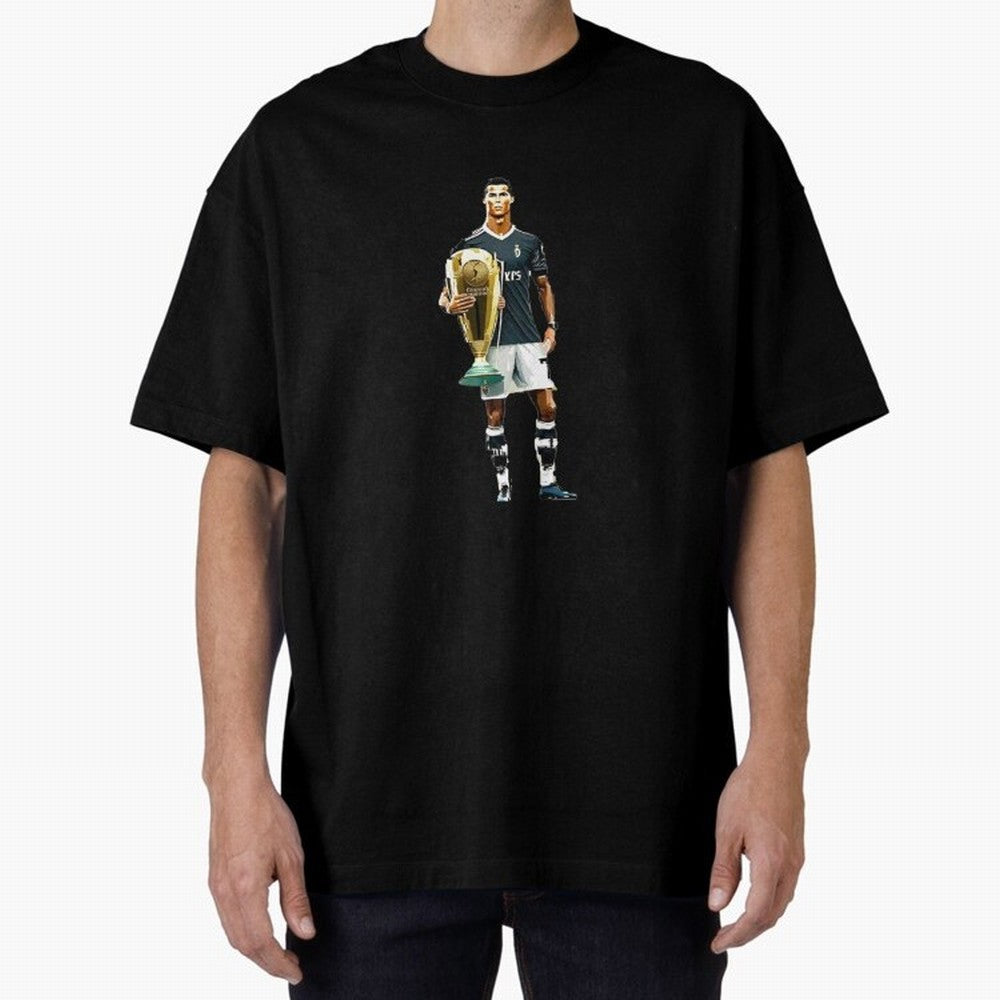 Cristiano Ronaldo CR7 Game Time Pixel Artwork Futbol Soccer Oversized T-Shirt Celebrate Soccer Greatness during the FIFA World Cup 2026 Group Stage Journey through Mbappe and Neymar Highlights, Brazil, Portugal and Argentina Pride, Classic Soccer