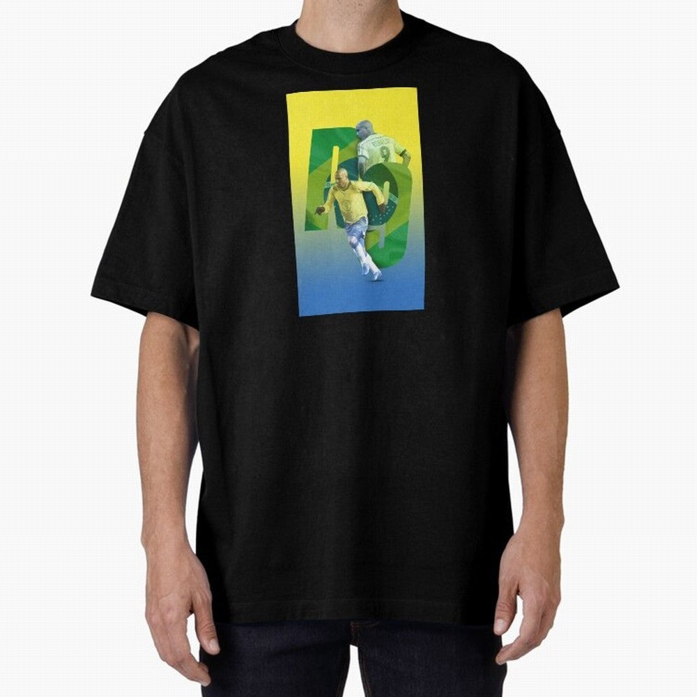 Ronaldo Luis Nazario de Lima Illustration Oversized T-Shirt Celebrate Fan Favorites in Global Football Passion for FIFA World Cup 2026, Celebrating Mbappe, England, France and Netherlands, Goal Celebration Energy, Supporter Heritage, Football Icons
