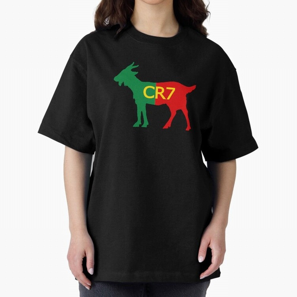 CR7 GOAT Tuga 2 Oversized T-Shirt Keep Football History Alive during FIFA World Cup 2026 Group Stage Spirit, Filled with Brazil, Messi, Neymar and Mbappe, Vintage Soccer Flavor, Modern Football Stars, National Flags and Final Night Emotion; Great