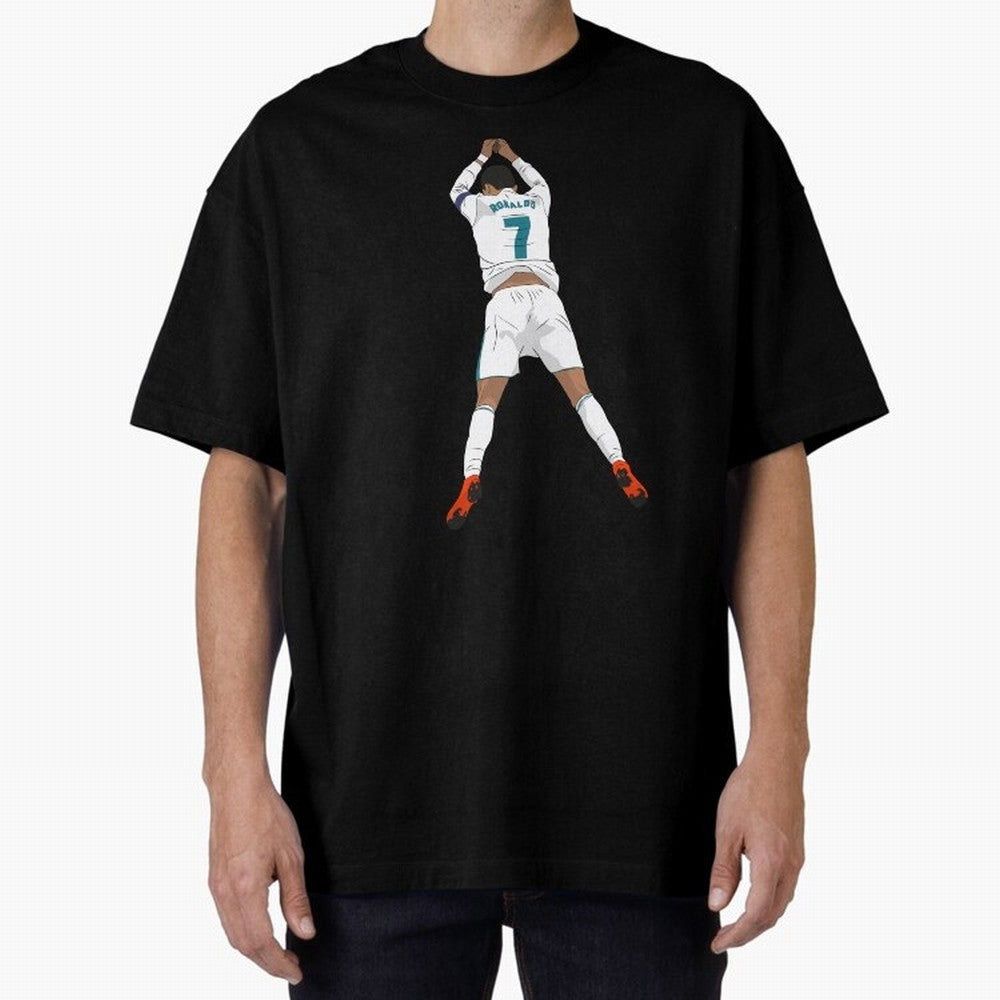 Cristiano Ronaldo Iconic Celebration Oversized T-Shirt Bring World Football Passion into FIFA World Cup 2026 USA Canada Mexico Centered on CR7 and Messi, Brazil, Portugal and Argentina Energy, Stadium Memories, Football Loyalty, International