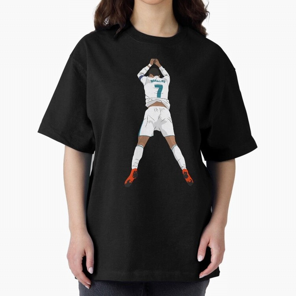 Cristiano Ronaldo Iconic Celebration Oversized T-Shirt Bring World Football Passion into FIFA World Cup 2026 USA Canada Mexico Centered on CR7 and Messi, Brazil, Portugal and Argentina Energy, Stadium Memories, Football Loyalty, International
