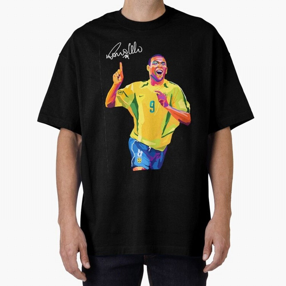 Ronaldo Nazario Pop Art Oversized T-Shirt Represent FIFA World Cup 2026 Spirit, Built around Brazil, Portugal and Argentina, Messi, CR7 and Mbappe, Tournament Hype, Historic Matchups, Family Viewing Parties and Global Sports Pride; Perfect for