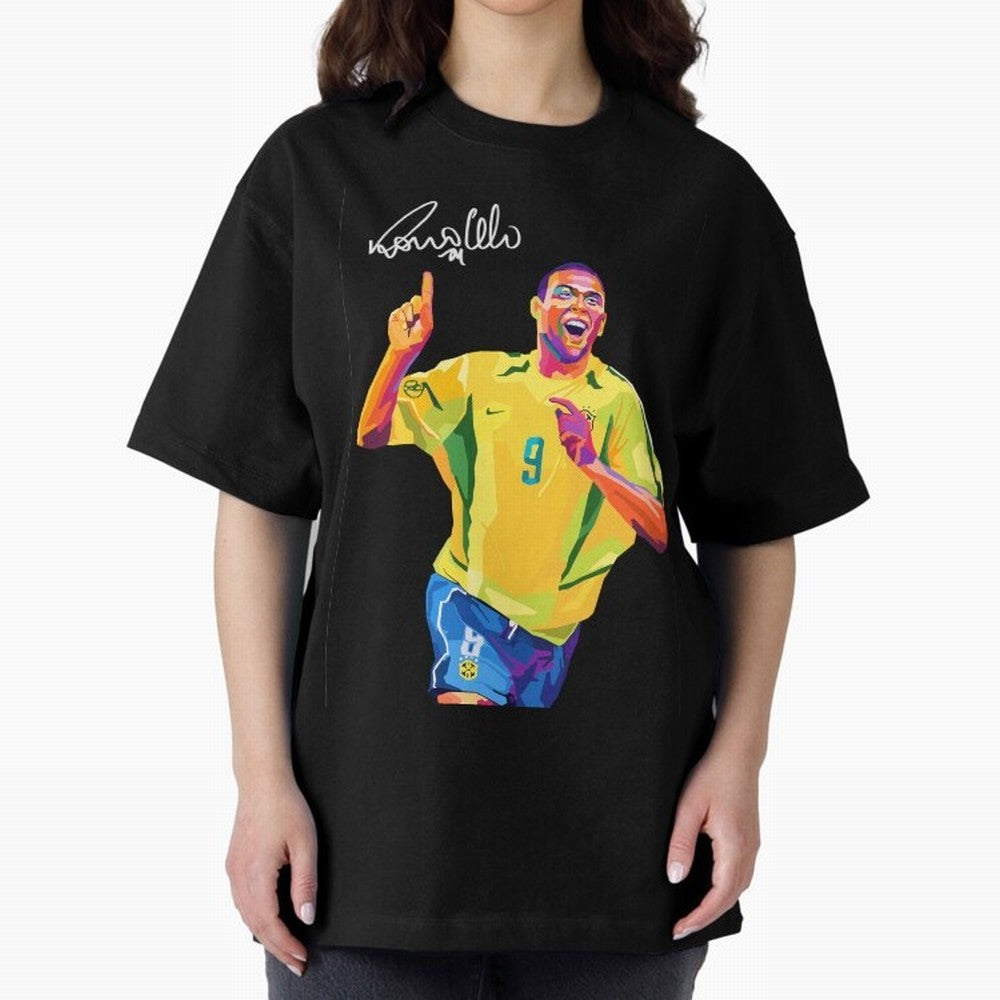 Ronaldo Nazario Pop Art Oversized T-Shirt Represent FIFA World Cup 2026 Spirit, Built around Brazil, Portugal and Argentina, Messi, CR7 and Mbappe, Tournament Hype, Historic Matchups, Family Viewing Parties and Global Sports Pride; Perfect for