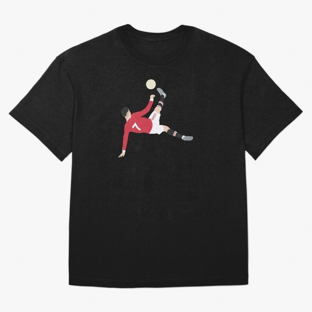 Cristiano Ronaldo Bicycle Kick MUFC Oversized T-Shirt Celebrate Football Heritage in FIFA World Cup 2026 Group Stage Spirit, Filled with Brazil, Haaland and Mbappe, Match Day Excitement, Supporter Culture, Golden Goals and Global Football Passion;