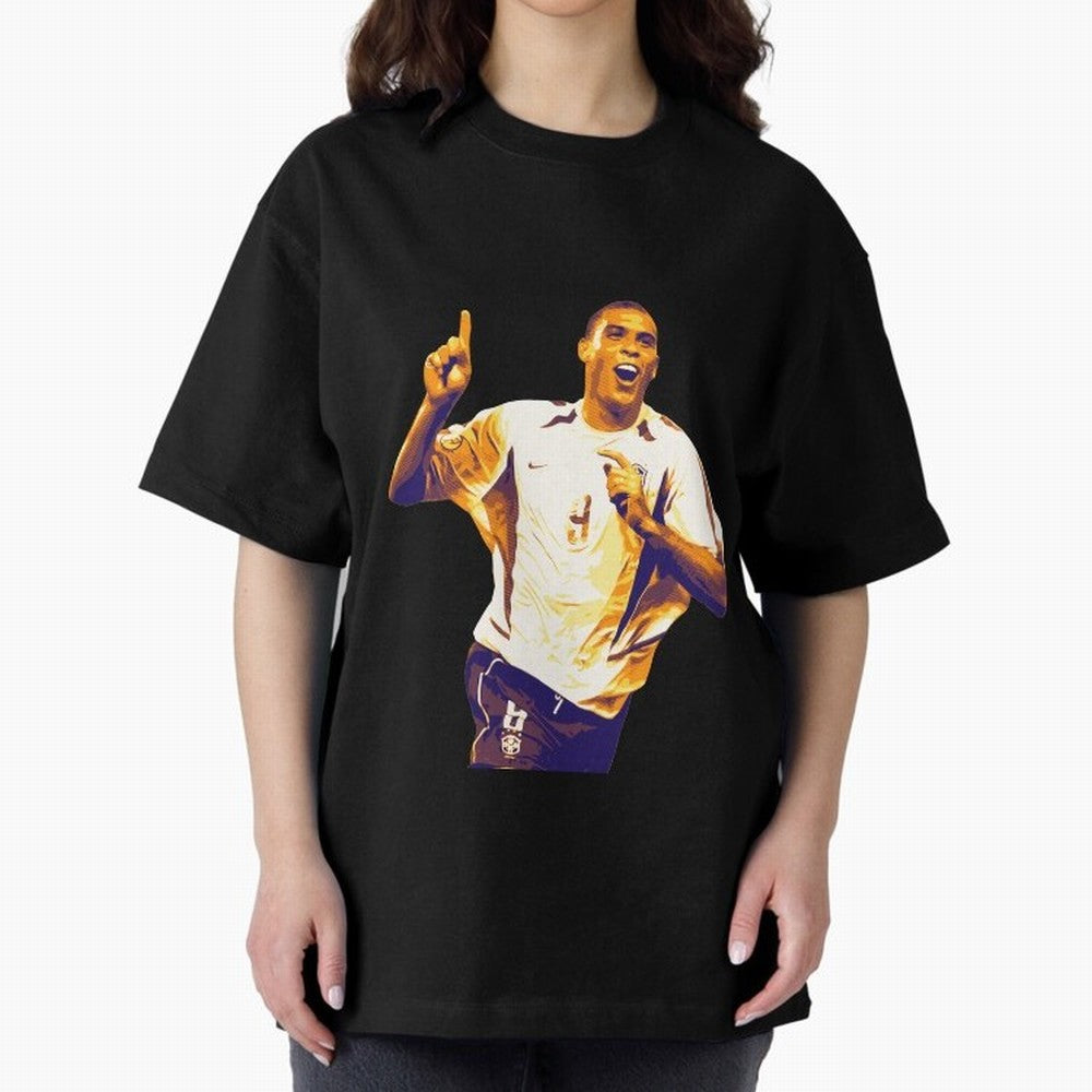 Ronaldo Naz¨¢rio brazil team Oversized T-Shirt Bring a Vintage Feel to FIFA World Cup 2026 USA Canada Mexico with Mbappe and Neymar, Germany Energy, Classic Soccer Heritage, Championship Pressure, Fan Loyalty and International Pride; Perfect for