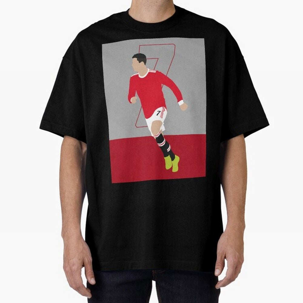 Cristiano Ronaldo 2021/22 Illustration Oversized T-Shirt Honor the Beautiful Game during FIFA World Cup 2026 for Fans of Cristiano Ronaldo and France and Portugal, Bringing Match Day Excitement, Supporter Culture, Golden Goals and Global Football