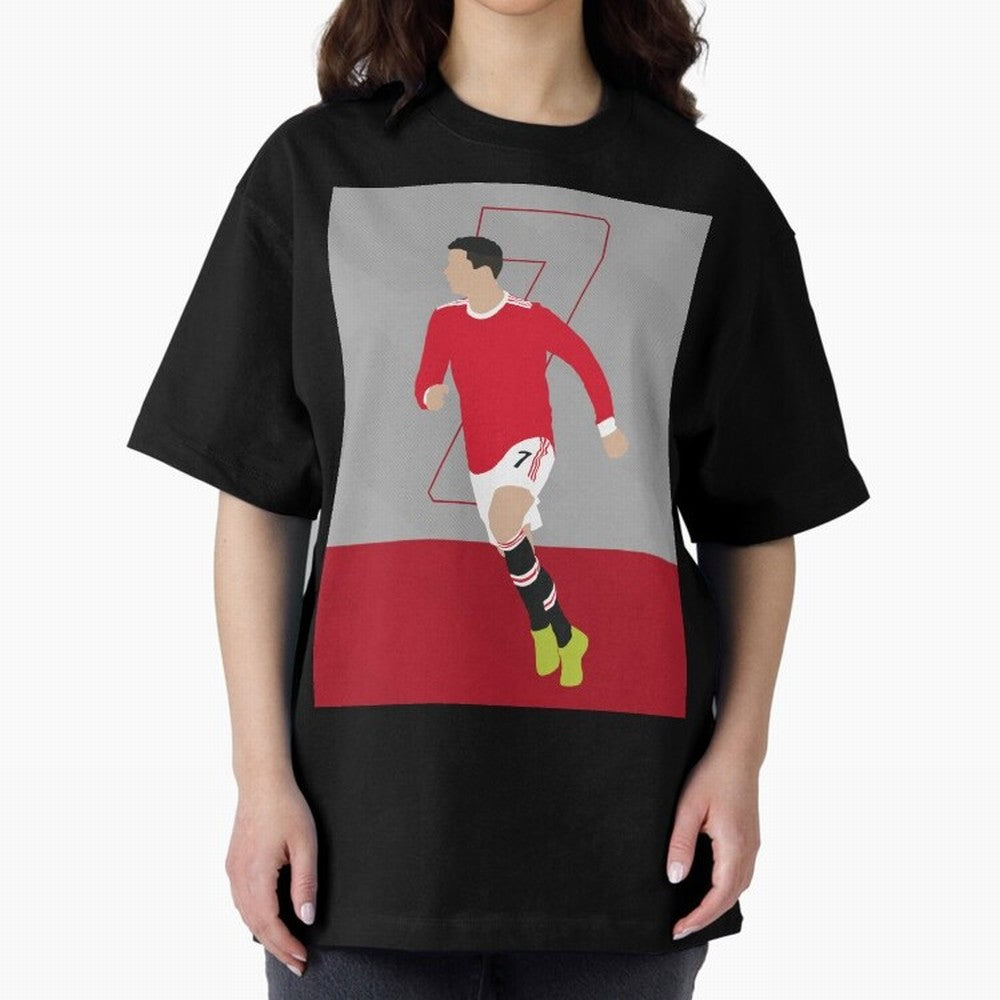 Cristiano Ronaldo 2021/22 Illustration Oversized T-Shirt Honor the Beautiful Game during FIFA World Cup 2026 for Fans of Cristiano Ronaldo and France and Portugal, Bringing Match Day Excitement, Supporter Culture, Golden Goals and Global Football