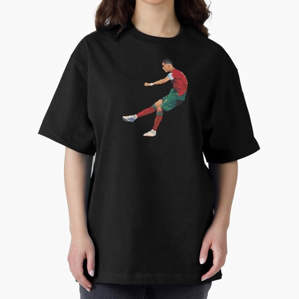 Cristiano Ronaldo Oversized T-Shirt Bring a Vintage Feel to Global Football Passion for FIFA World Cup 2026 Group Stage, Centered on Mbappe and Neymar, Spain, Football Festival Excitement, Trophy Ambitions, Country Rivalries and Star Player Buzz;