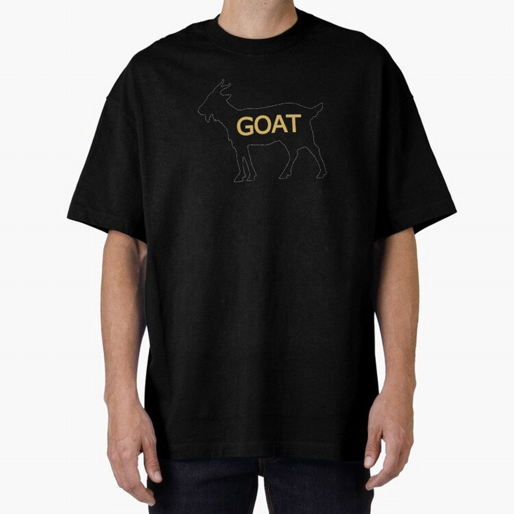 GOAT Alt Gold Oversized T-Shirt Show Championship Spirit for Global Football Passion for FIFA World Cup 2026 Group Stage, Inspired by CR7, Spain, Supporter Pride, Iconic Celebrations, Legendary Names and Global Match Day Energy; Ideal for Fans Who