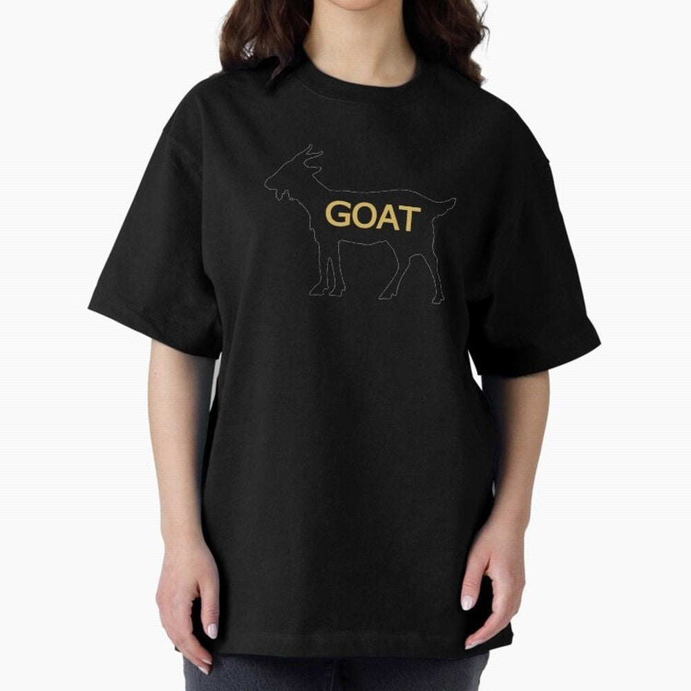 GOAT Alt Gold Oversized T-Shirt Show Championship Spirit for Global Football Passion for FIFA World Cup 2026 Group Stage, Inspired by CR7, Spain, Supporter Pride, Iconic Celebrations, Legendary Names and Global Match Day Energy; Ideal for Fans Who