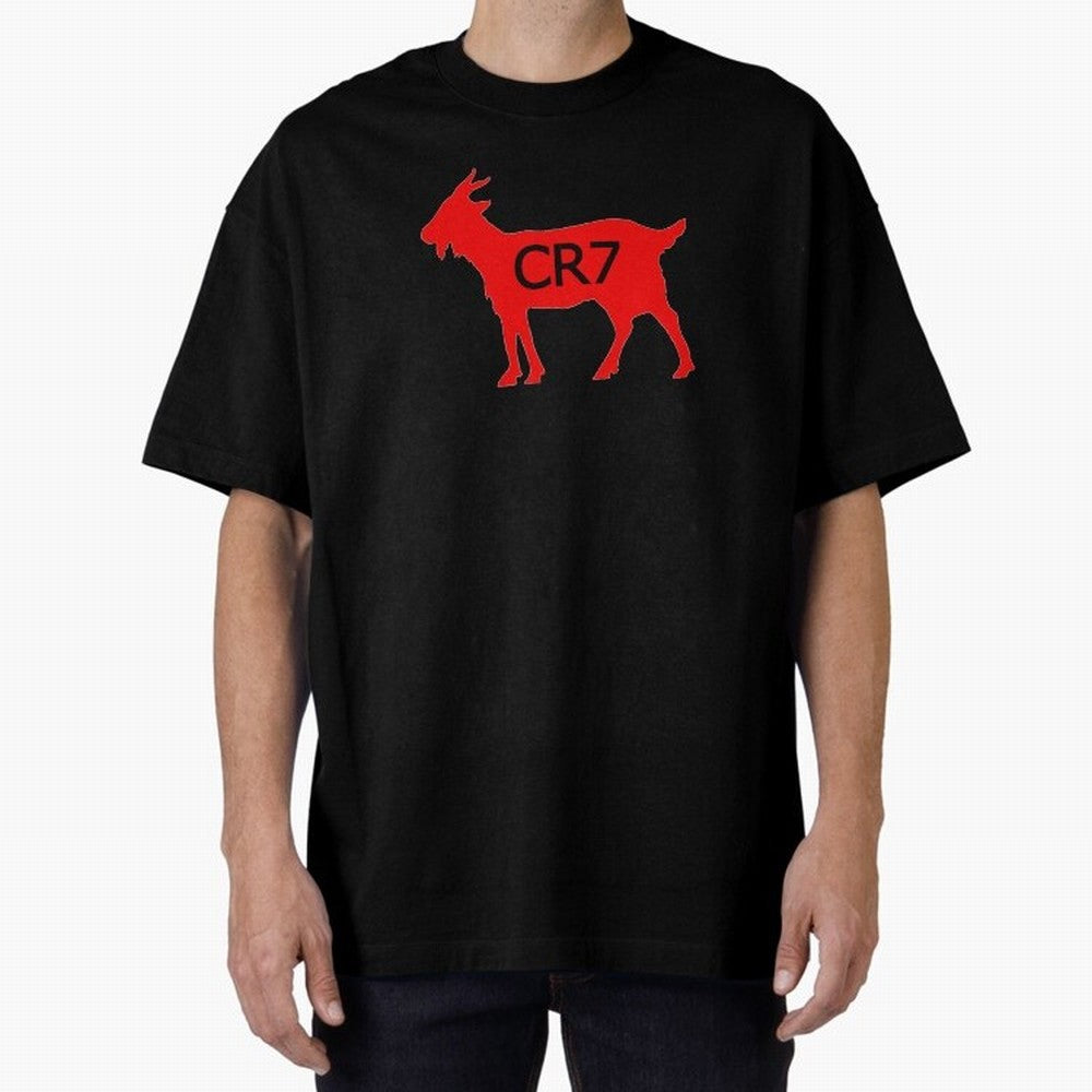 CR7 GOAT Red Oversized T-Shirt Make Every Kick Count in FIFA World Cup 2026 for Fans of Haaland and Mbappe and Brazil, Bringing Champion Mindset, Group Stage Buzz, Knockout Tension and Passionate Fan Culture; Created for Match Day Parties, Soccer