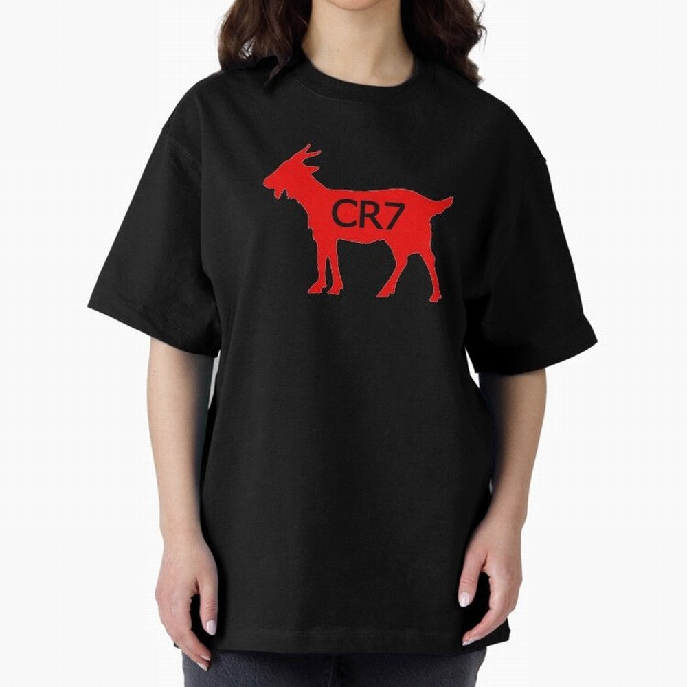 CR7 GOAT Red Oversized T-Shirt Make Every Kick Count in FIFA World Cup 2026 for Fans of Haaland and Mbappe and Brazil, Bringing Champion Mindset, Group Stage Buzz, Knockout Tension and Passionate Fan Culture; Created for Match Day Parties, Soccer