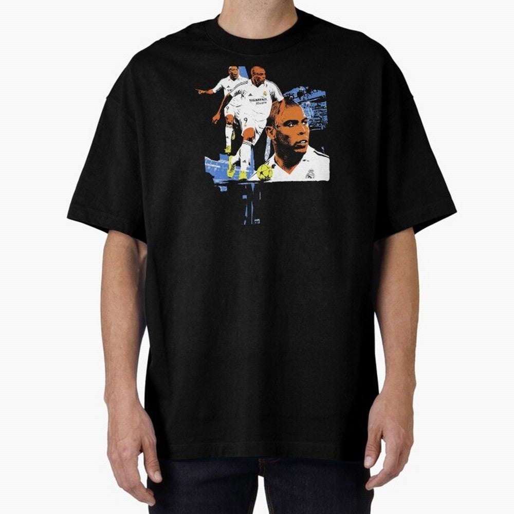 RonaldoO Fen?meno Vintage Football Bootleg Oversized T-Shirt Capture FIFA World Cup 2026 USA Canada Mexico Spirit, Featuring Brazil, Cristiano Ronaldo, Haaland and CR7, Championship Spirit, Famous Goals, Roaring Crowds and International Football
